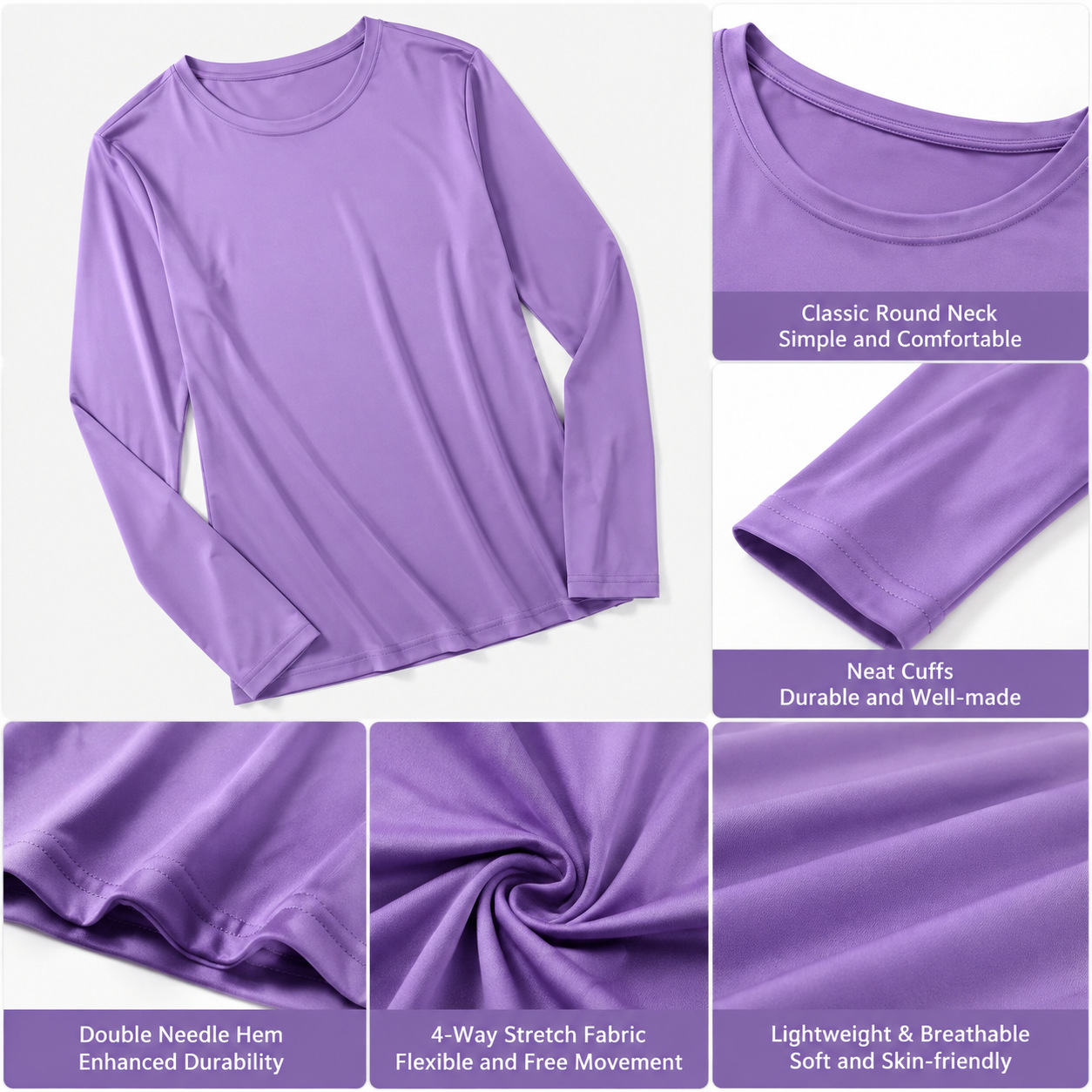 Crew Neck Long Sleeve Scrub Un - Undershirt Crew Neck 评论和价格